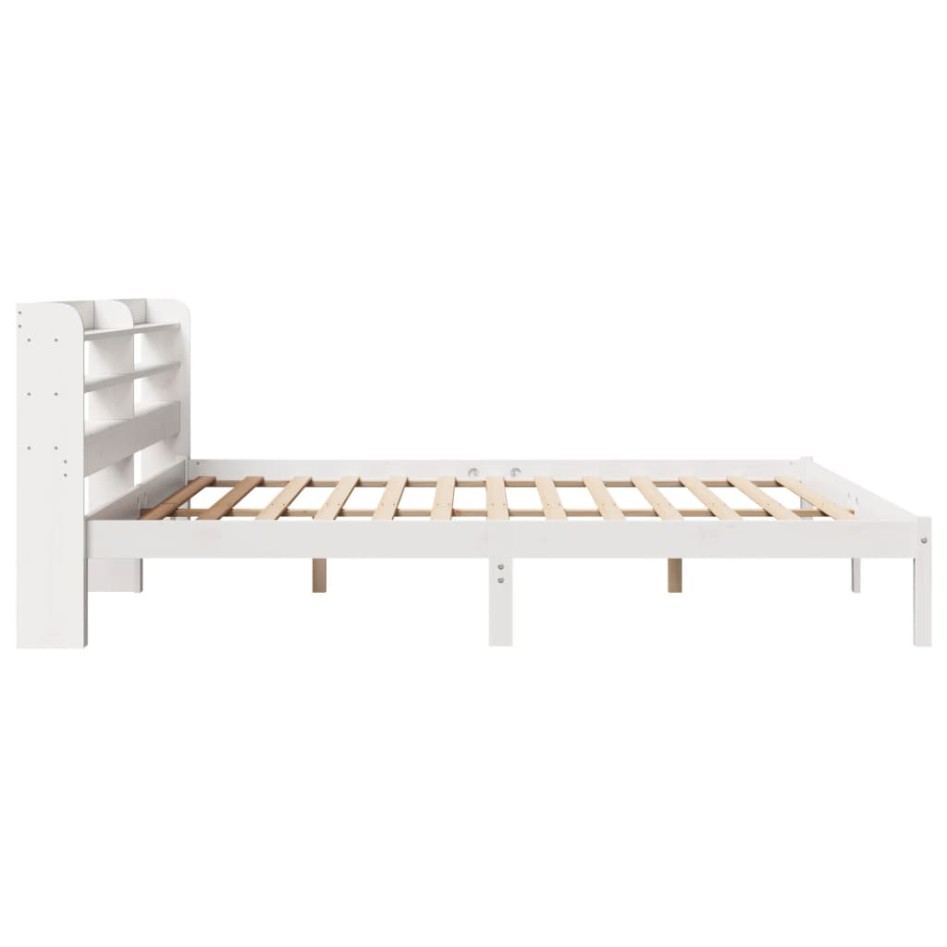 Estructura de cama sin colchón madera maciza blanca 200x200