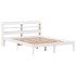 Estructura de cama sin colchón madera de pino blanca 150x200
