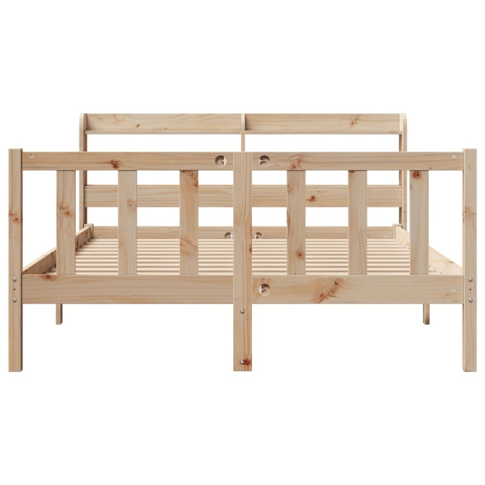 Estructura de cama sin colchón madera maciza de pino 160x200