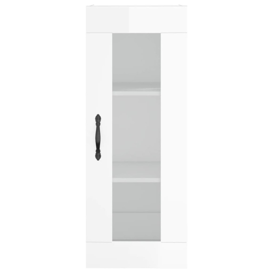 Aparador alto madera contrachapada blanco brillo 34,5x34x180