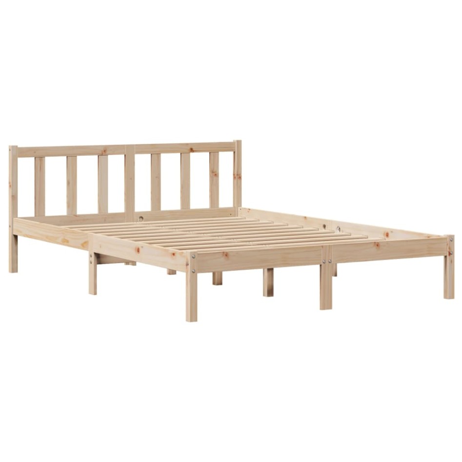 Estructura de cama sin colchón madera maciza de pino 160x200