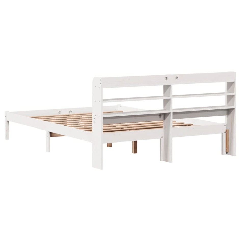 Estructura de cama sin colchón madera maciza de pino 160x200