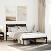 Estructura de cama sin colchón metal roble ahumado 120x200 cm