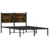 Estructura de cama sin colchón metal roble ahumado 120x200