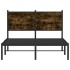 Estructura de cama sin colchón metal roble ahumado 120x200