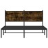 Estructura de cama sin colchón metal roble ahumado 140x190