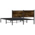 Estructura de cama sin colchón metal roble ahumado 140x190
