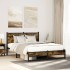 Estructura de cama sin colchón metal roble ahumado 140x190