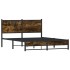 Estructura de cama sin colchón metal roble ahumado 140x190