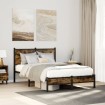 Estructura de cama sin colchón metal roble ahumado 120x190 cm