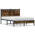 Estructura de cama sin colchón metal roble ahumado 120x190