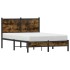 Estructura de cama sin colchón metal roble ahumado 120x190