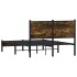 Estructura de cama sin colchón metal roble ahumado 120x190