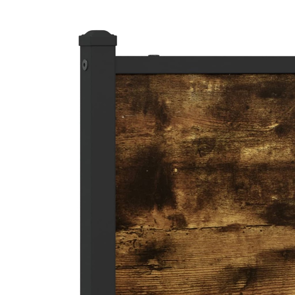 Estructura de cama sin colchón metal roble ahumado 120x190