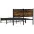 Estructura de cama sin colchón metal roble ahumado 120x200