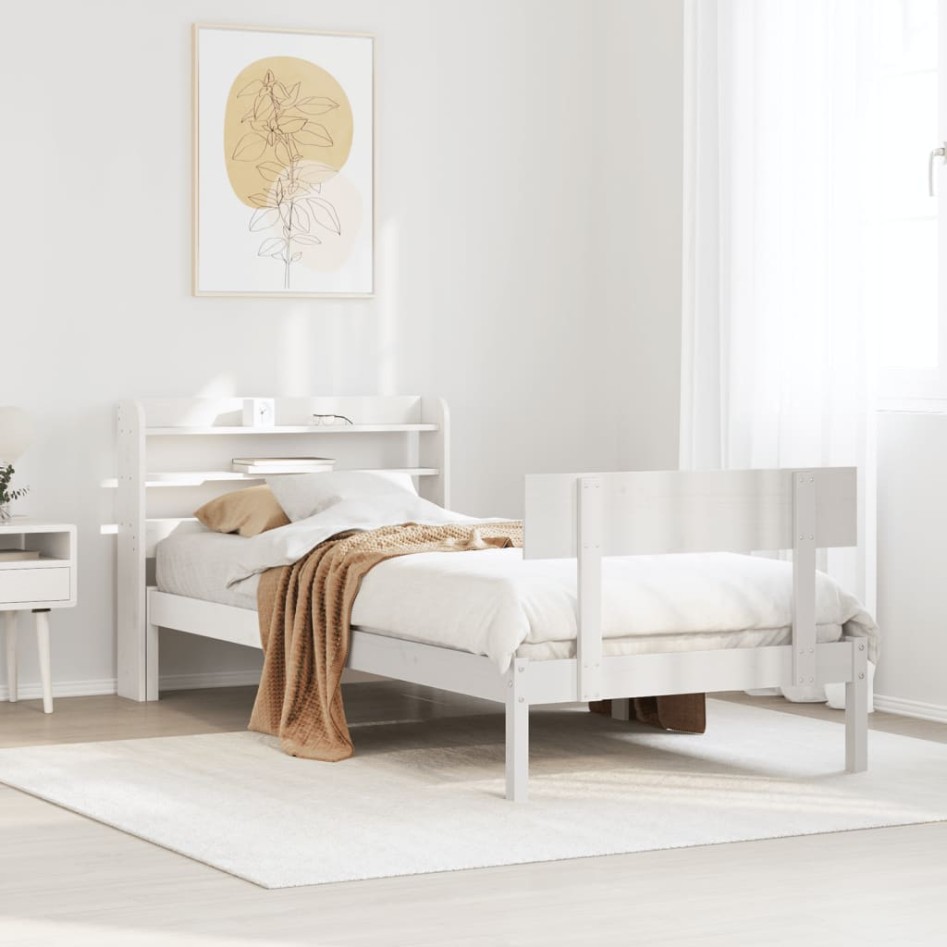 Estructura cama sin colchón madera maciza pino blanca
