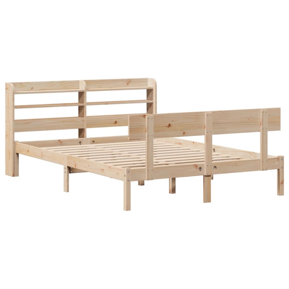 Estructura de cama sin colchón madera de pino blanco 150x200