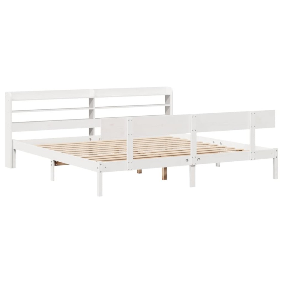 Estructura de cama sin colchón madera maciza blanca 200x200