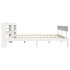 Estructura de cama sin colchón madera maciza blanca 200x200