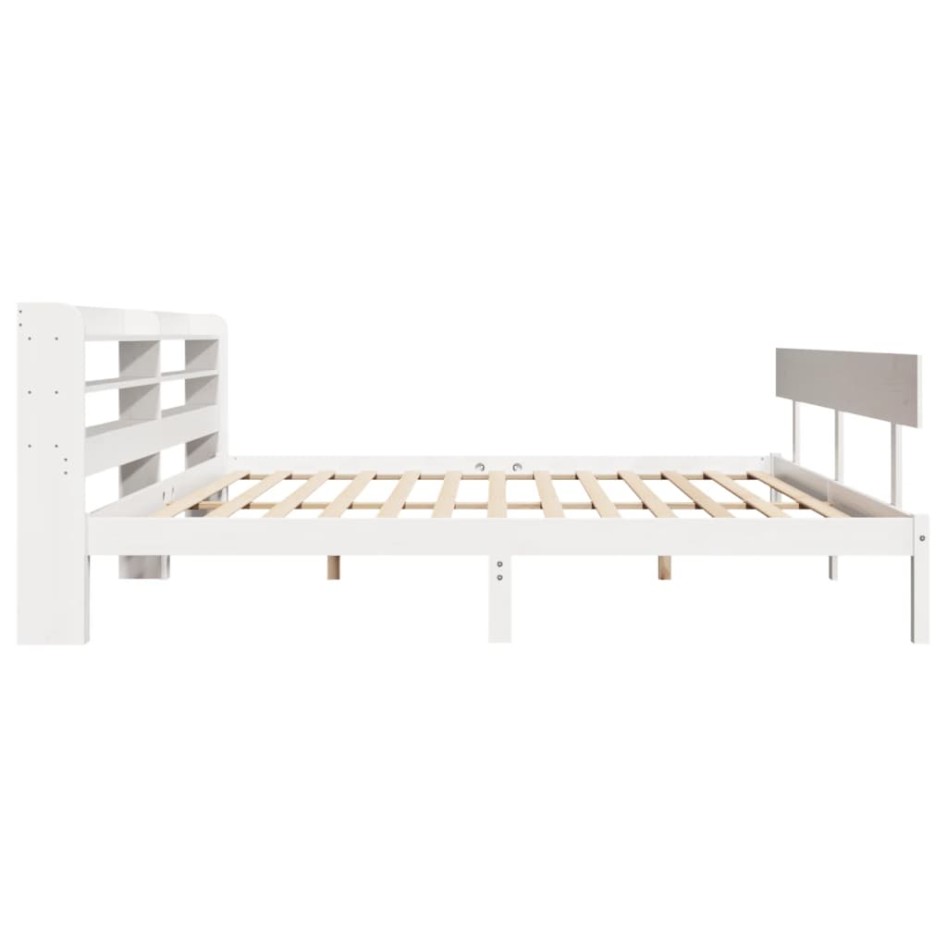 Estructura de cama sin colchón madera maciza blanca 200x200