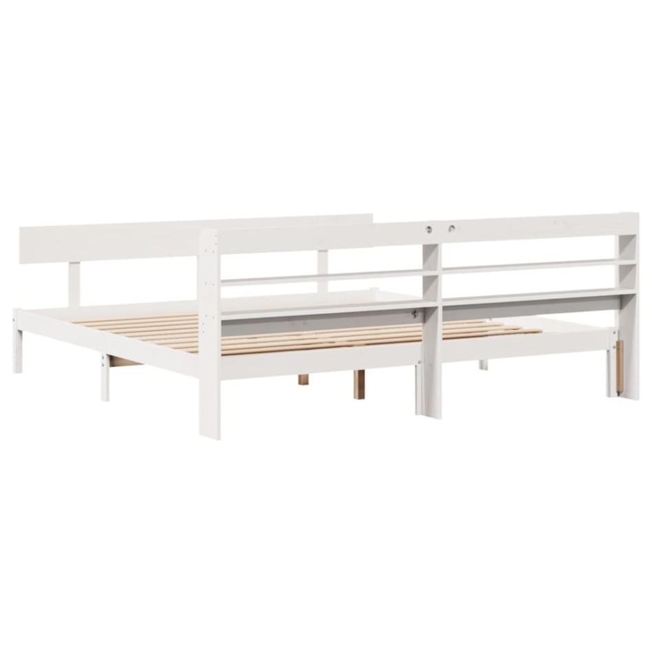 Estructura de cama sin colchón madera maciza blanca 200x200