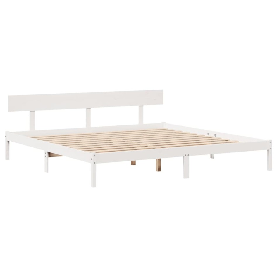 Estructura de cama sin colchón madera maciza blanca 200x200