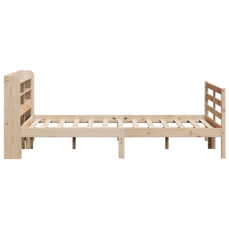 Estructura de cama con cabecero madera maciza pino 140x190