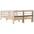 Estructura de cama con cabecero madera maciza pino 140x190