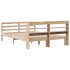 Estructura de cama con cabecero madera maciza pino 160x200