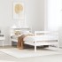 Estructura de cama con cabecero sin colchón blanco 100x200