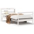 Estructura de cama con cabecero sin colchón blanco 100x200