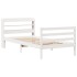Estructura de cama con cabecero sin colchón blanco 100x200