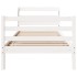 Estructura de cama con cabecero sin colchón blanco 100x200