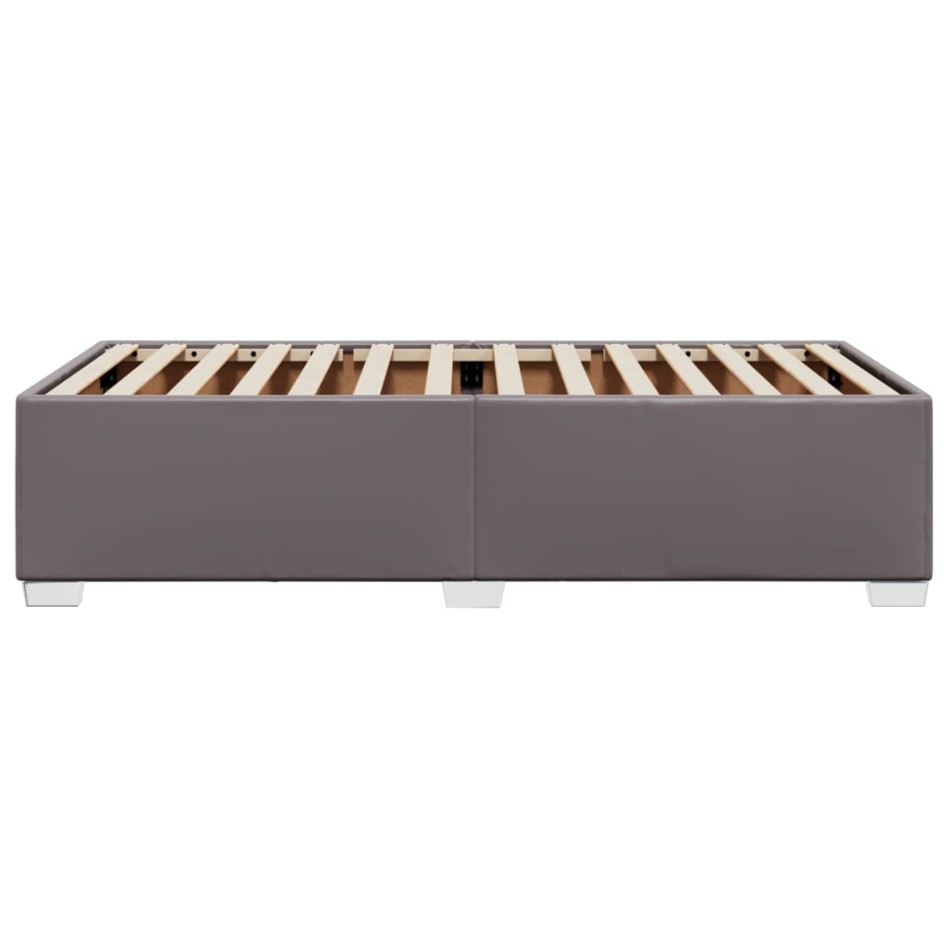 Estructura de cama sin colchón cuero sintético gris 80x200