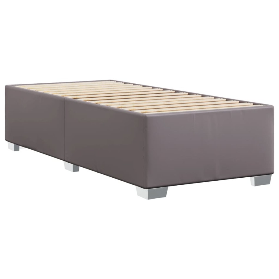Estructura de cama sin colchón cuero sintético gris 80x200