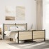Estructura de cama sin colchón metal roble Sonoma 150x200