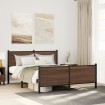 Estructura de cama sin colchón metal marrón roble 140x190 cm