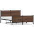 Estructura de cama sin colchón metal marrón roble 140x190