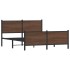 Estructura de cama sin colchón metal marrón roble 140x190