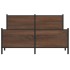 Estructura de cama sin colchón metal marrón roble 140x190