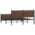 Estructura de cama sin colchón metal marrón roble 140x190