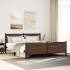 Estructura de cama sin colchón metal roble marrón 200x200