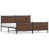 Estructura de cama sin colchón metal roble marrón 200x200