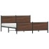 Estructura de cama sin colchón metal roble marrón 200x200