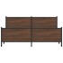 Estructura de cama sin colchón metal roble marrón 200x200