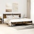 Estructura de cama sin colchón metal roble ahumado 180x200