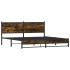 Estructura de cama sin colchón metal roble ahumado 180x200