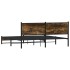 Estructura de cama sin colchón metal roble ahumado 180x200