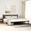 Estructura de cama sin colchón metal roble marrón 180x200 cm