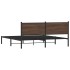 Estructura de cama sin colchón metal roble marrón 180x200
